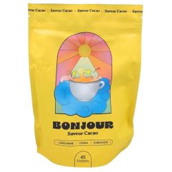 Bonjour Boisson Saveur Cacao 45 portions - Complément alimentaireà base de lion's mane, chaga et cordyceps