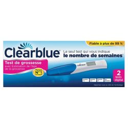 Clearblue 2x Tests de grossesse avec Estimation de l'âge de la grossesse - Boîte de 2 tests
