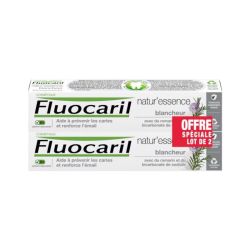 Fluocaril Natur'essence Blancheur lot de 2x75ml - Renforcement de la blancheur naturelle et protection anti-caries