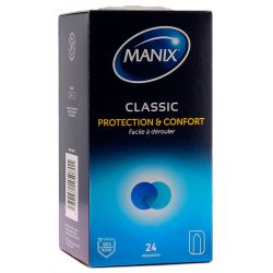 Manix Classic Protection et Confort - Fins et Extra Lubrifiés - 24 préservatifs