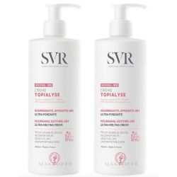 SVR Topialyse Crème Nourrissante Apaisante 48H - 2x400ml - Visage et Corps - Peaux Sèches