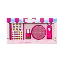 Inuwet Coffret Glitter Rose Gloss Pailleté Fraise & Baume à Lèvres Parfumé Cerise
