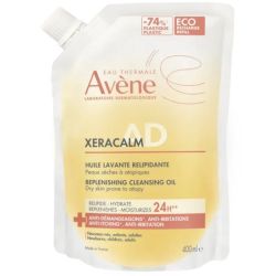 Avène XeraCalm A.D Huile Lavante Relipidante - Eco recharge 400 ml – nettoyage apaisant anti-démangeaisons