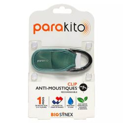 Parakito Clip Anti-Moustiques Rechargeable - Couleur : Kaki - 1 clip