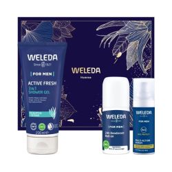 Weleda Coffret Homme - Sérum Anti-Âge 5 en 1 + Gel Douche 3 en 1 + Déodorant Roll-on 24H