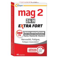 Mag2 24H Extra Fort 45 Comprimés - Réduit la fatigue nerveuse et musculaire