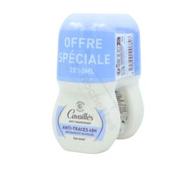 Cavaillès Anti-traces 48H Déodorant Anti-transpirant Bille - lot de 2 - Parfum Bergamote musquée