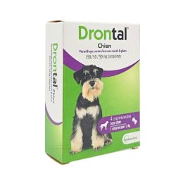 Drontal Chien - Vermifuge vers ronds et plats - 4 comprimés sécables