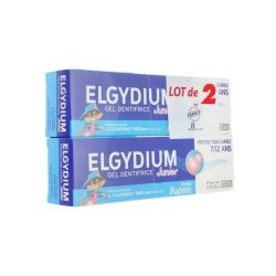 Elgydium Dentifrice Junior 7 à 12 ans goût Bubble Lot de 2 x 50ml