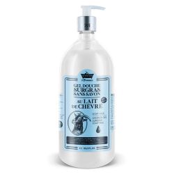 Les Petits Bains de Provence Gel douche au Lait de Chèvre BIO - 1 Litre - Hydratation naturelle