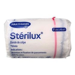 Hartmann Sterilux Bande De Crepe - Comprime les Plaies - Lavable et Réutilisable - 7cm x 4m