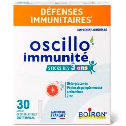 Boiron Oscillo Immunité Enfant - 30 sticks - Énergie, vitalité et concentration dès 3 ans