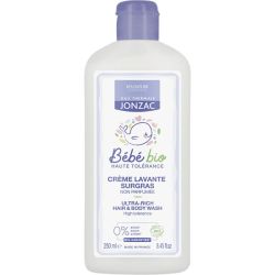 Eau Thermale Jonzac Bébé Crème Lavante Surgras Bio - 250 ml - Nettoie, protège et hydrate