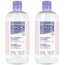 Jonzac Eau Micellaire Haute Tolérance Apaisante Bio - Peaux Intolérantes & Allergiques - 2x500 ml