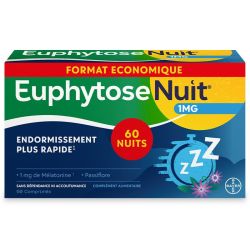 Euphytose Nuit Endormissement Plus Rapide 1mg - Sommeil de Qualité - 60 comprimés