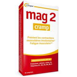Mag2 Cramp Nouvelle Formule 30 Comprimés - Réduit les contractions et la fatigue musculaire