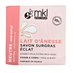MKL Green Nature Lait d'Ânesse Savon Surgras Éclat Sans Parfum 100 g - Nettoyage en douceur des peaux sensibles