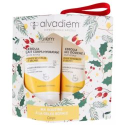 Alvadiem Coffret Routine Gelée Royale Xerolia Lait Corps Hydratant 30 ml + Xerolia Gel Douche Surgras 30 ml