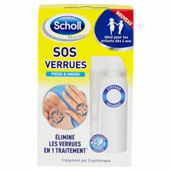 Scholl SOS Verrues Pieds & Mains - 80 ml - Élimination rapide par cryothérapie