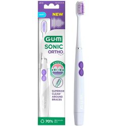 Gum Sonic Ortho Brosse à Dents Électrique à Pile - 1 pièce - Spéciale appareil dentaire