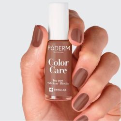 Poderm Vernis Color Care Tea Tree Taupe 8 ml - Vernis soin élégant longue tenue
