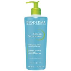 Bioderma Sébium Gel Moussant Nettoyant Purifiant Peaux Mixtes à Grasses - 500ml