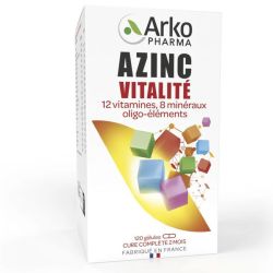 Arkopharma Azinc Adulte Vitalité Vitamines C & E Zinc - 120 gélules - énergie et équilibre