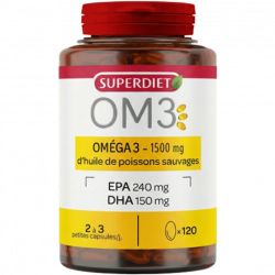 Superdiet OM3 Huile de Poissons Sauvages 120 Capsules – Cure d'entretien
