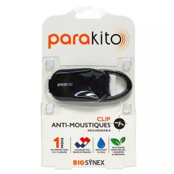 Parakito Clip Anti-Moustiques Rechargeable - Couleur : Noir - 1 clip