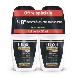 Etiaxil Men Anti-Transpirant Contrôle 48h Roll-On - Lot de 2 x 150ml