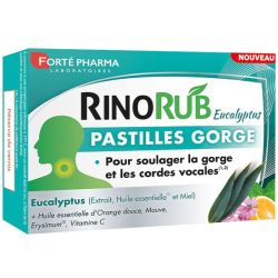 Forté Pharma RinoRub Pastilles Gorge - Soulage la Gorge Sensible - 20 pastilles