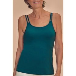 Amoena Valletta Top vert Taille 50 - Débardeur post-opératoire ultra-doux avec brassière intégrée