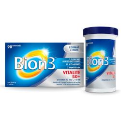 Bion3 Vitalité 50+ Vitamines dès 50 ans - 90 comprimés Format 3 mois