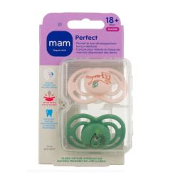 Mam Perfect Animaux Sucettes Silicone - 18 mois et + - 2 Sucettes