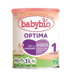 Babybio Optima 1er âge 400 g (0 à 6 mois) Lait pour nourrissons, sans huile de palme et fabriqué en France