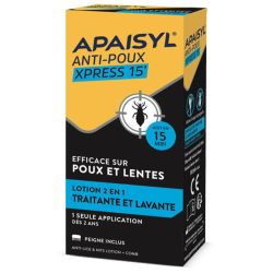 Apaisyl Anti Poux Express 15' 100 ml - Poux et Lentes - Peigne inclus