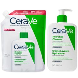 Cerave Crème Lavante Hydratante  - 473ml + Eco Recharge - Peaux Normales à Sèches