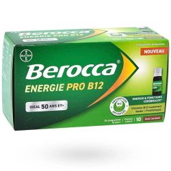 Berocca Énergie Pro B12 50 ans et + - 10 flacons de 10 ml - Réduit la fatigue et booste l’énergie