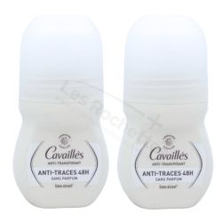 Cavaillès Déodorant Anti-transpirant Anti-Traces 48H Roll-on - 2x50ml - Sans Parfum