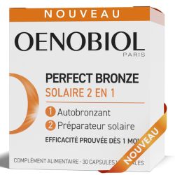 Oenobiol Perfect Bronze Solaire 2 en 1 - 30 Capsules - Autobronzant et préparateur solaire