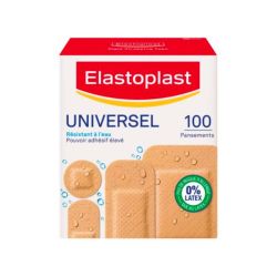 Elastoplast Universel - Pansements Multi-Tailles - Adhésifs & Résistants à l'Eau - Boîte de 100