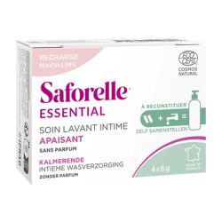 Saforelle Soin Lavant Intime Apaisant - Apaise les Inconforts Intimes - Recharge de 4 Bâtonnets de 6 g