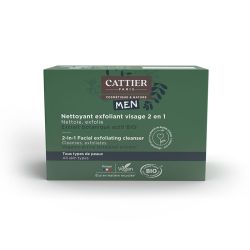 Cattier Men Nettoyant Exfoliant Visage 2 en 1 Solide Bio - 85g