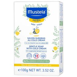 Mustela Savon Surgras au Cold Cream Nutri-Protecteur - 100 g - Nettoie en douceur visage et corps