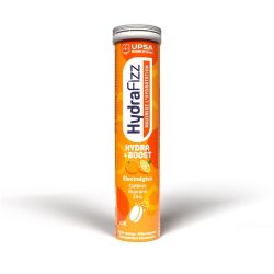 UPSA Hydrafrizz Hydra+Boost - 16 Comprimés Effervescents - Goût Orange - Énergie et hydratation