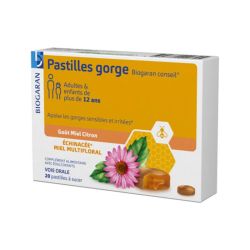 Biogaran Pastille Gorge Miel & Citron - Apaise Les Gorges Irritées & Sensibles - 20 pastilles