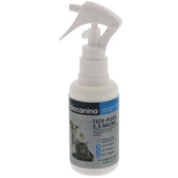 Biocanina Tick-Puss Spray 100 ml Chats et Chiens - Traitement des infestations par les puces, poux et tiques
