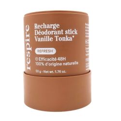 Respire Recharge Déodorant Stick Vanille Tonka 50g - L'alternative écologique et économique à efficacité 48h