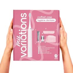 MyVariations Coffret-Cadeau Brosse à Dents Électrique Pastel-Rose + 4 Accessoires