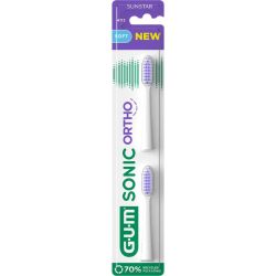 GUM Sonic Ortho Brossette de Rechange 2 Unités – Soin et hygiène orthodontique